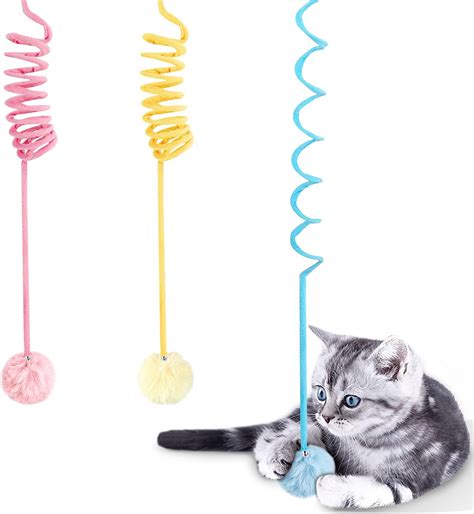 Furjoy Cat Spring Toys Self Play Hanging Stretchable Cat Spring With