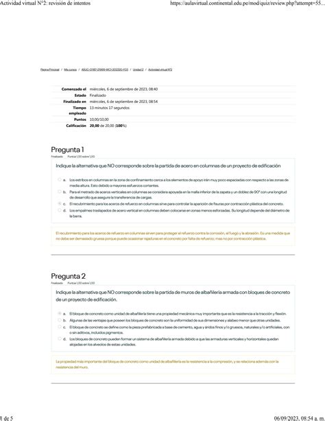 Solution Actividad Virtual N Revisi N De Intentos Studypool