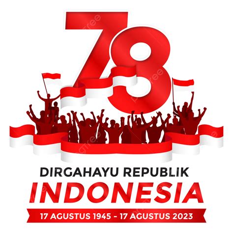 Logo Hut Ri Untuk Hari Jadi Republik Indonesia Ke 78 Dengan Bendera Merah Putih Dan Siluet