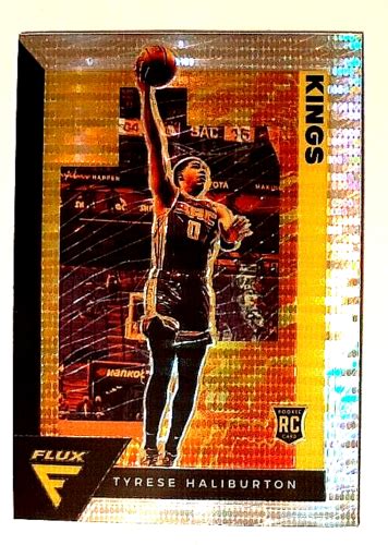 Panini Flux Silver Pulsar Prizm Tyrese Haliburton Rc Kings