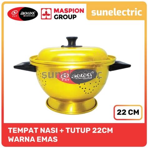 Jual Wakul Bakul Sangku Tempat Nasi Alumunium Gold Maspion 22 Cm