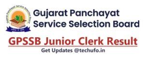 GPSSB Junior Clerk Result 2023 Out Final Selection List PDF Cutoffs