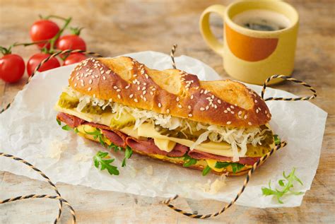 New York Style Brioche Reuben Pretzel Sandwich St Pierre USA