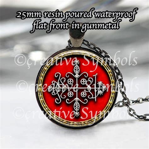 Papa Legba Red Pendant Waterproof Resin Filled In Gunmetal Black With