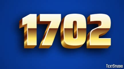 1702 Text Effect and Logo Design Number