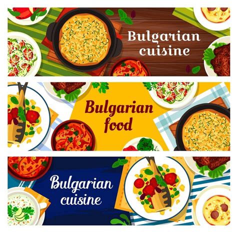 Premium Vector Bulgarian Cuisine Meals Dishes Food Menu Banners