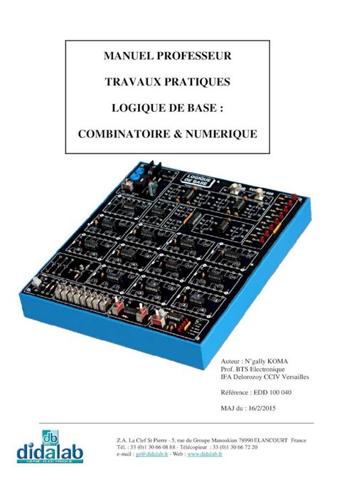 Pdf Manuel Professeur Travaux Pratiques Logique Tp Bascules