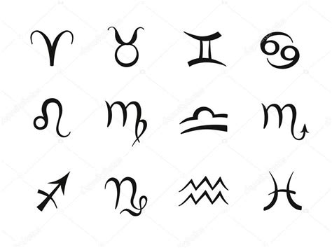 Zodiac Signs Set Of Simple Zodiac With Captions Zodiac Symbols Stock