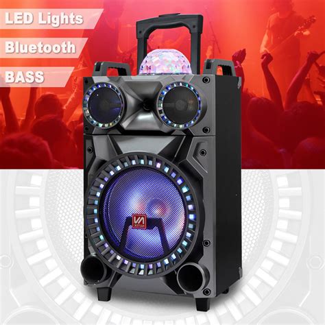 Bluetooth Portable Karaoke Machine PA System Speaker 12 Woofer DJ