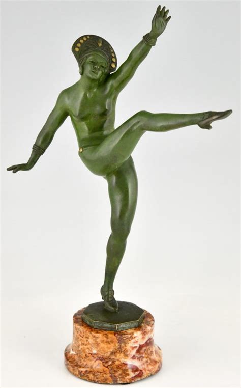 Art Deco Bronze Sculpture Of A Nude Dancer Deconamic