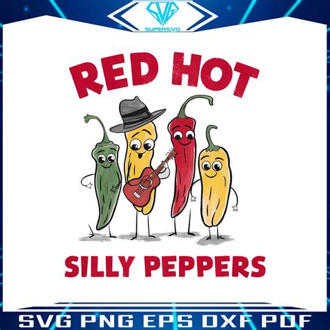 Red Hot Silly Peppers Funny Music Meme PNG