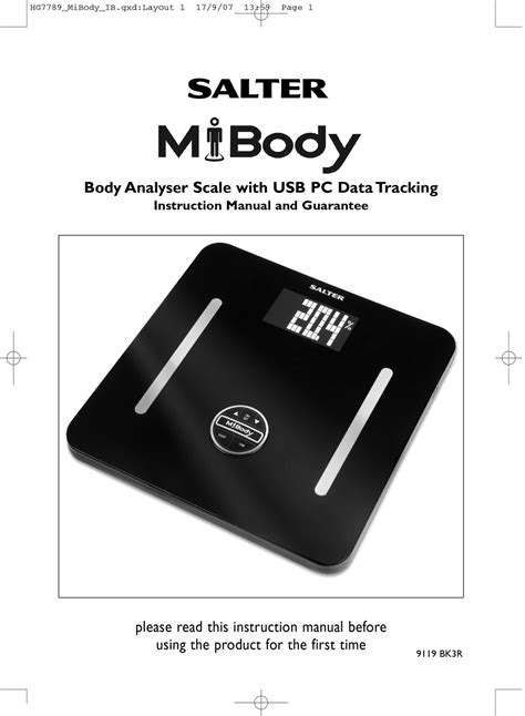 Salter Mibody Instruction Manual Pdf Download Manualslib