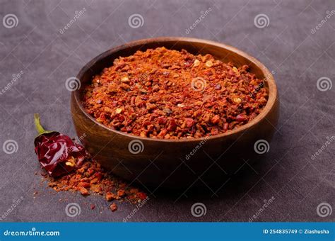 Red Dry Pepper Powder And Slices Stock Image Image Of Agriculture