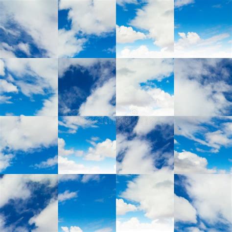 Collage Of Fragments On Blue Sky Stock Image Image Of Tile Climate