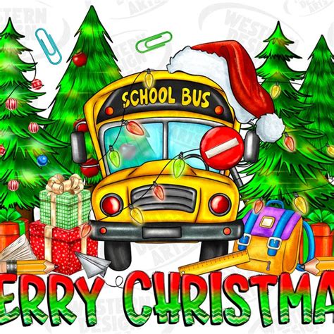 Christmas School Bus - Etsy