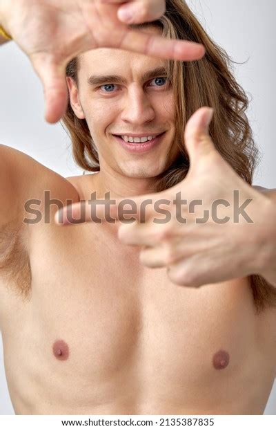 Naked Fit Male Long Hair Posing Stock Photo 2135387835 Shutterstock
