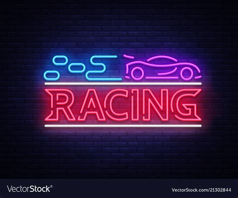 Racing sign design template street Royalty Free Vector Image