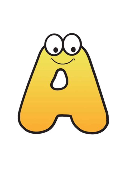 Free Printable Alphabet Letters Colorful Cartoon Letter A Free