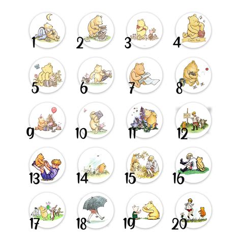 Classic Winnie the Pooh Stickers Antique NO TEXT - Etsy UK