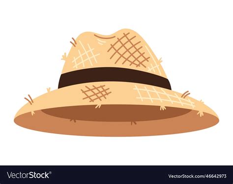 Cartoon Icon Of A Straw Hat Royalty Free Vector Image