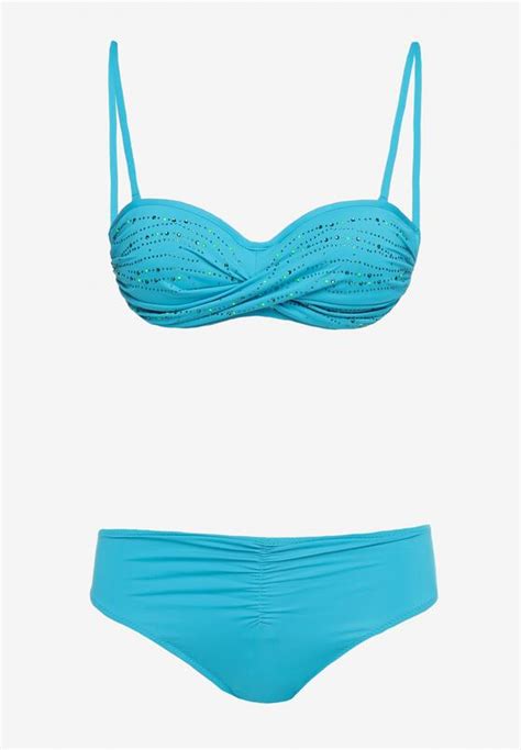 Niebieskie Bikini Stanik Z Cekinami Majtki Typu Figi Vikinies Born2be