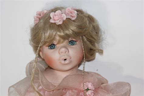 Vintage Ballerina Porcelain Doll Blonde Hair Blue Eye Pink Tutu Ballerina Dancer Porcelain