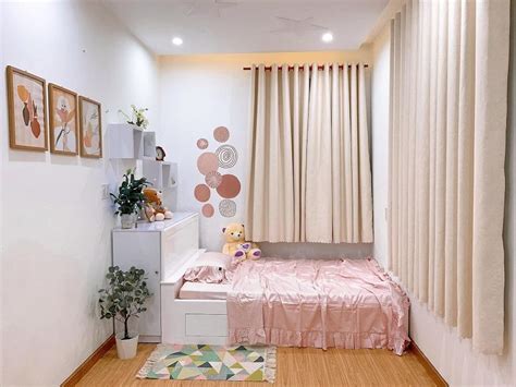 Decor phòng ngủ Phong cách Hiện đại Tone trắng hồng nude