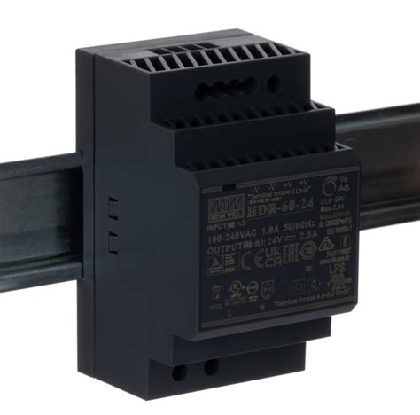HDR-60-24 MEAN WELL | MEAN WELL HDR Switch Mode DIN Rail Power Supply ...
