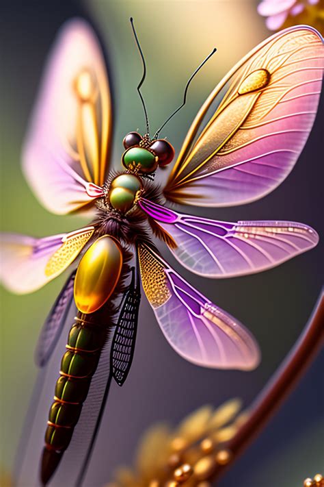 Colorful Dragonfly On Flower
