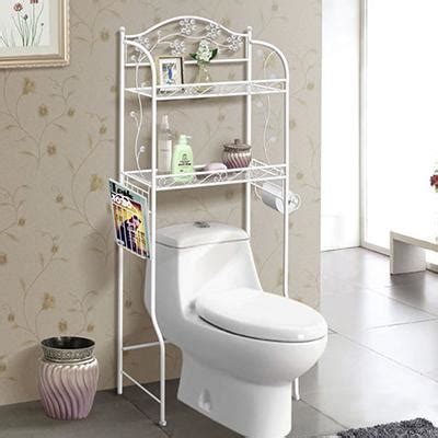 Белые двойные полки для туалета со стеллажом под ковку Spring Duo White