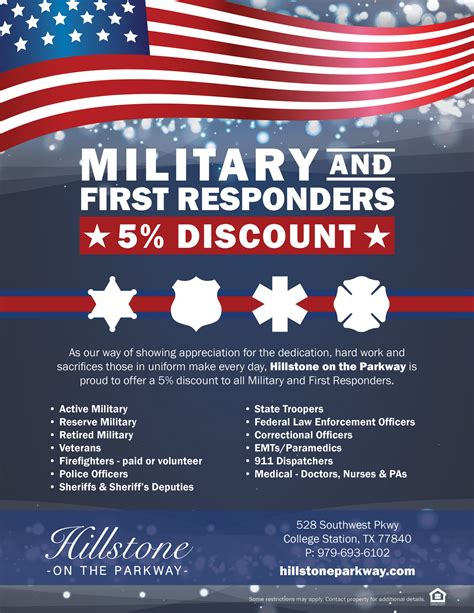 Military & First Responders Discount - Hillstone on the Parkway