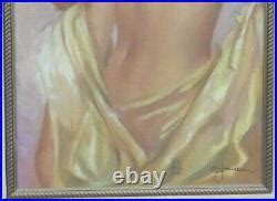 Original Art On Canvas LEO JANSEN Nude Woman Large Oil Painting