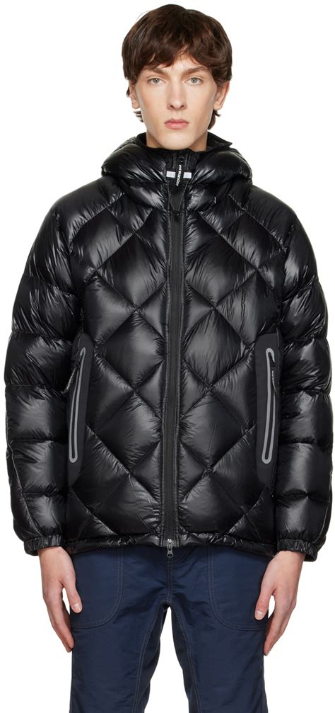 And Wander Black Diamond Stitch Down Jacket SSENSE UK