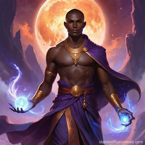 dark skinned monk  void energy stable diffusion