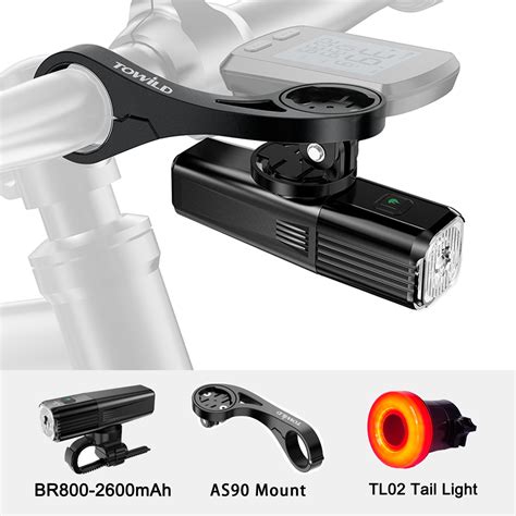 TOWILD BR800 Bike Light With Tail Light USB Rechargeable LED MTB Front ...