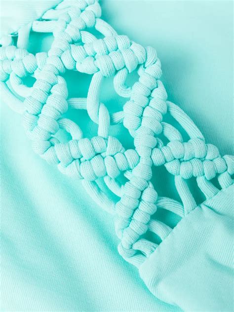 Fisico Hand Woven Detail Bikini Bottoms In Blue ModeSens