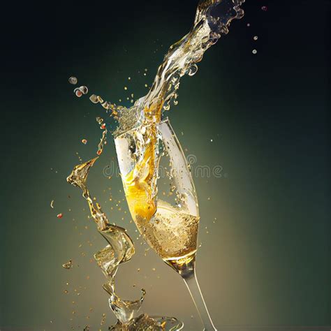 Champagne Explosion With Toast Of Flutes Stock Illustration