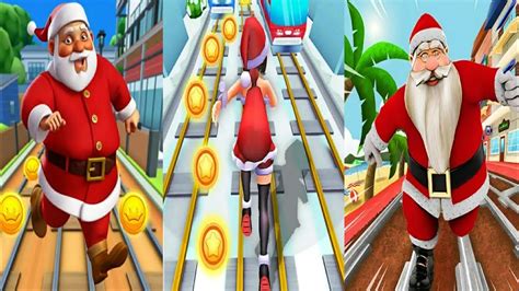 Subway Santa Claus Runner Xmas Vs Subway Santa Princess Runner Vs