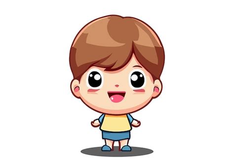 Premium Vector | Cute boy kid comics cartoon character vector art drawing