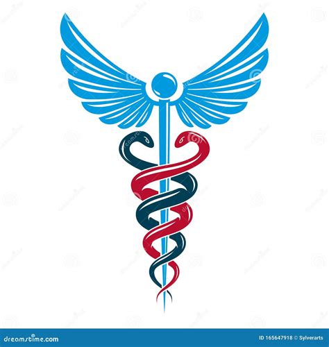 Aesculapius Vector Abstract Logo, Caduceus Symbol Composed With ...