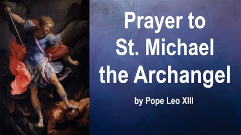 Prayer To St Michael The Archangel Prayer Against Evil Youtube