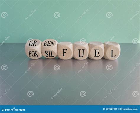 Green Fuel Symbol Wooden Blocks Form The Words `green Fuel` On