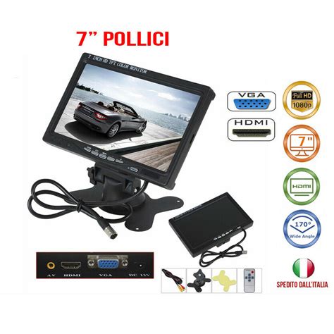 Monitor Pollici Schermo Lcd Tft Colori P Videosorveglianza Vga