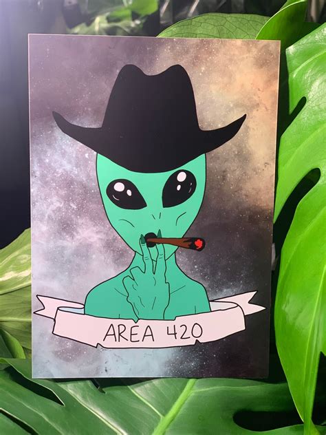 Area 420 Alien Print Etsy