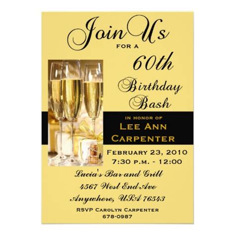 Personalized 60th Birthday Party Invitation Zazzle