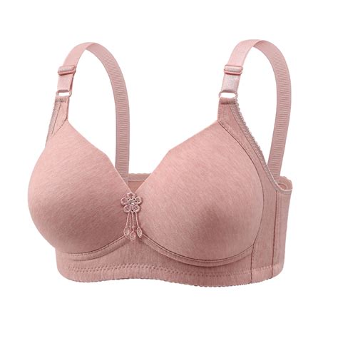 Alllist Women Bras No Wire Push Up Plus Size Lingerie Pink Solid Cozy Bralette Womens Underwear