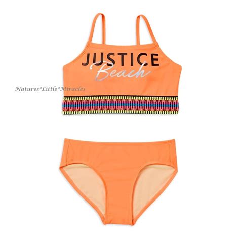 Justice Girls Swimsuit Tankini Bikini Swim Set Size S M Xl Logo Piece Nwt Ebay