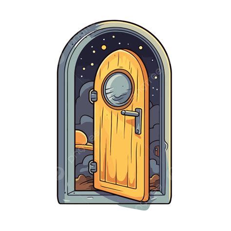 Una Puerta Vacía De Dibujos Animados En El Espacio Clipart Vector Png