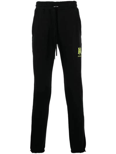 Amiri Slim Cut Track Pants In Black Modesens