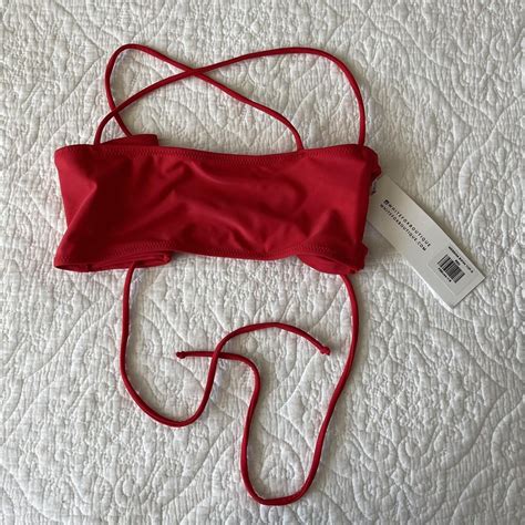 White Fox Swim Red Bikini Top No Padding And Depop